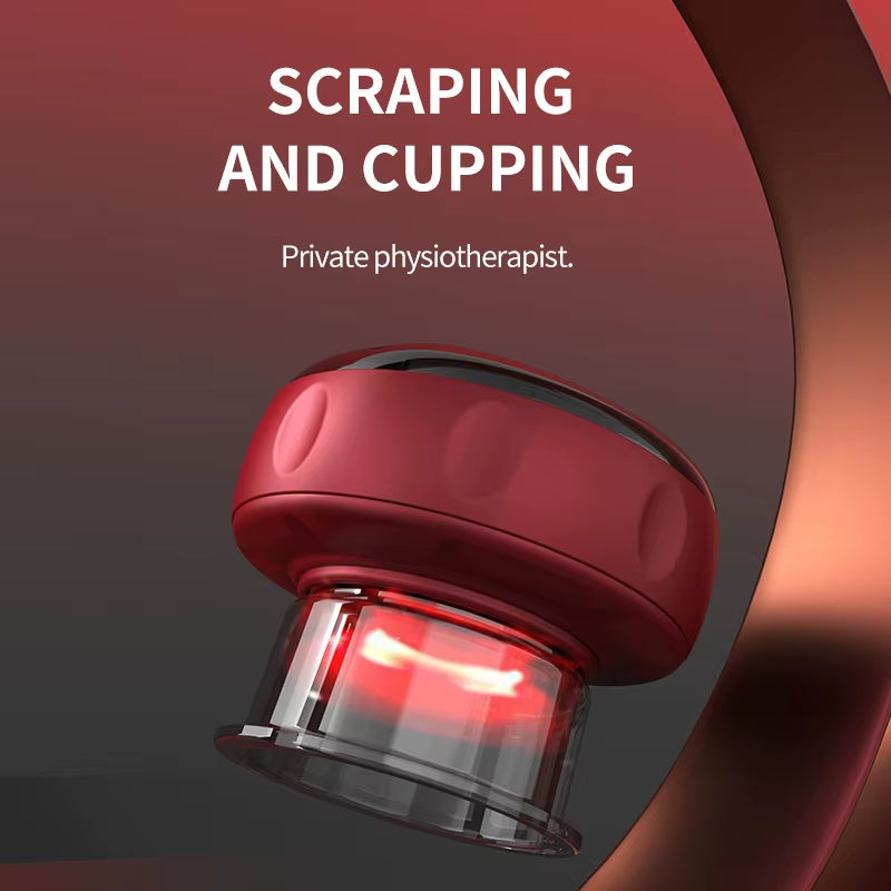 Rechargeable Anti-Cellulite Gua Sha Tool Professional Lymphatic Drainage Massager Vacuum Cupping Device with Heat