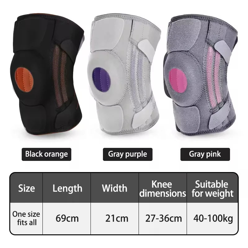 FSPG Adjustable Patella Tendon Knee Brace with Side Stabilizers Fitness Knee Support Kneepads Protector Band for Knee Pain