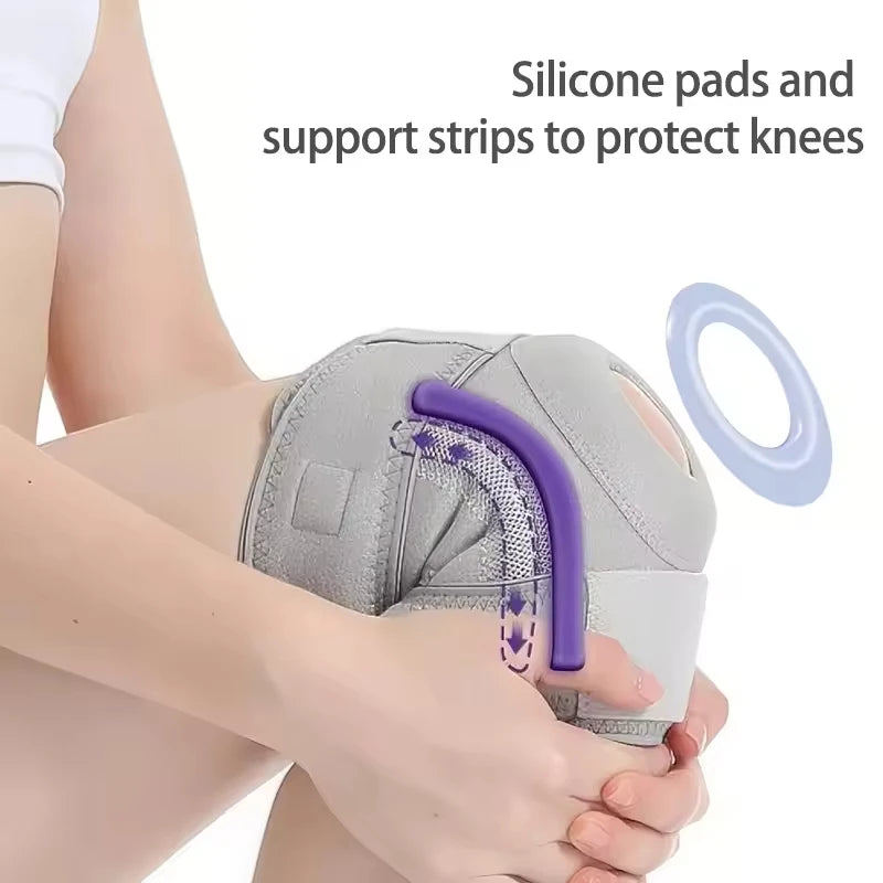 FSPG Adjustable Patella Tendon Knee Brace with Side Stabilizers Fitness Knee Support Kneepads Protector Band for Knee Pain