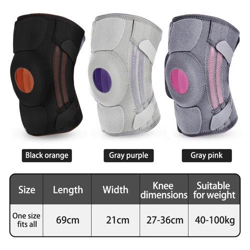 FSPG Adjustable Patella Tendon Knee Brace with Side Stabilizers Fitness Knee Support Kneepads Protector Band for Knee Pain