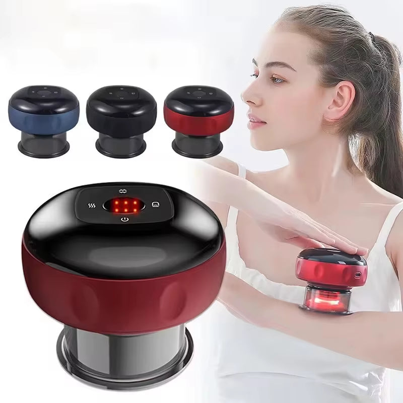 Rechargeable Anti-Cellulite Gua Sha Tool Professional Lymphatic Drainage Massager Vacuum Cupping Device with Heat